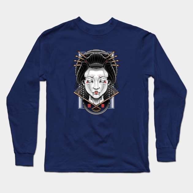 Mecha Geisha Long Sleeve T-Shirt by BlackoutBrother